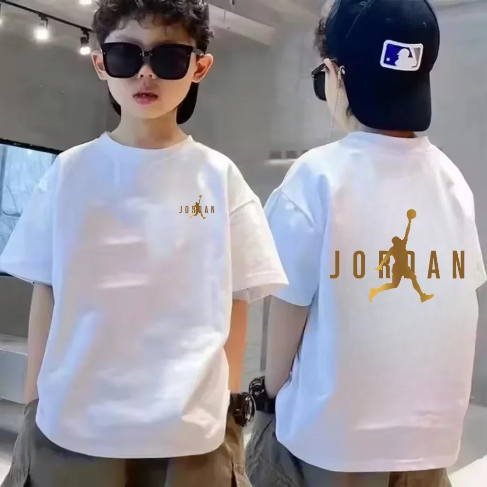 Zomer Ademend Katoen Kinderen T-shirt Korte Mouw Merk Patroon Kid Jongen Kleding Sport Casual Mode Cool Baby Tee Top