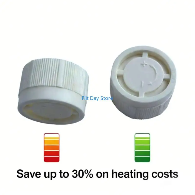 F92C Heating Thermostat Replacement Cap M30x1.5 Thread 34 mm Plastic 8 Pack with White Grip for Manual Home Heating Maintenance