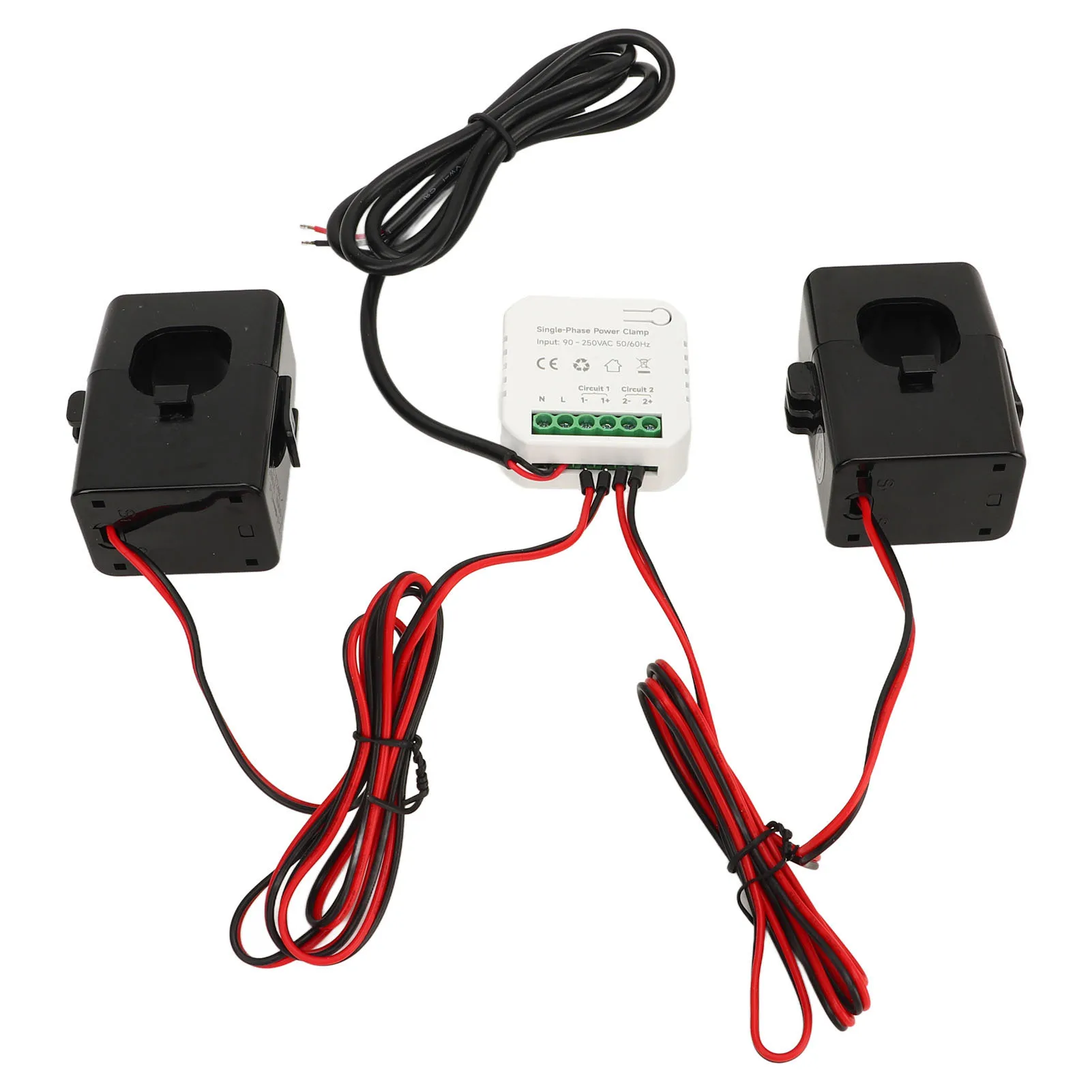 WiFi Smart Energy Monitor Single Phase Clamp Electricity Meter with 2 200ACT Current Transformer 90 to 250VAC