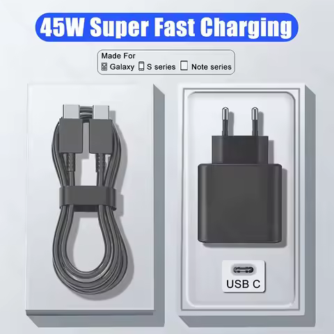 PD 45W Super Fast Charger Usb Type C Cargador Adapter For Samsung Galaxy S24 S23 S20 S21 S22 Plus A54 A34 Adapter Z Flip Fold 5