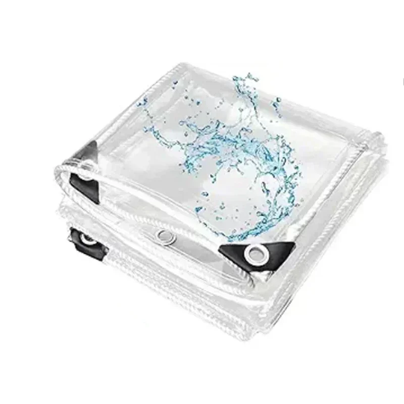 Wasserdichtes, transparentes PVC-Gewebe, winddicht, für den Außenbereich, Terrasse, Schutz vor Schnee, Garten, Innenhof, Balkon, Planenstoff. – Detail 5