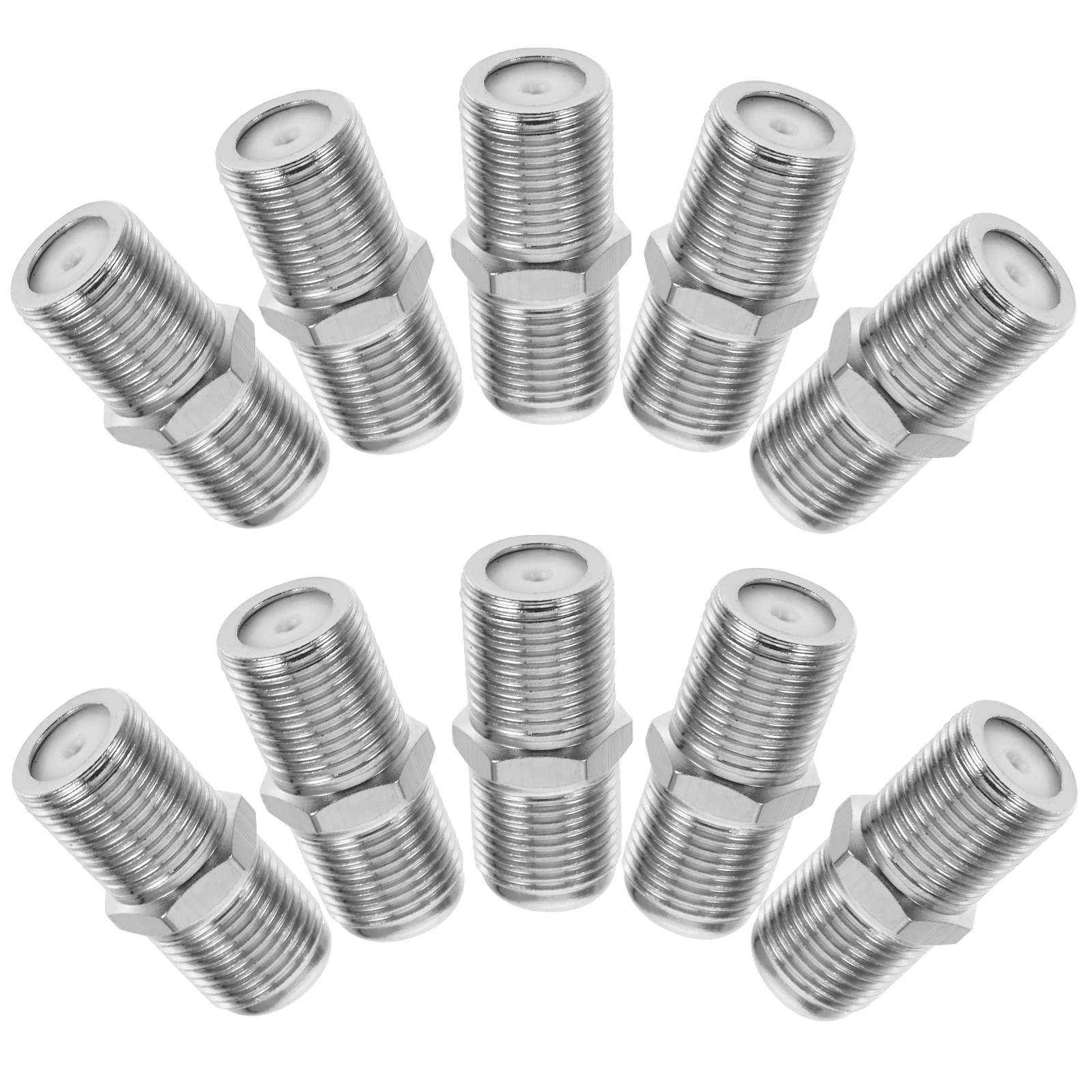 

10pcs Connector Cable Copper Female-to-Female Adapters Extension Cord F-Type Coax Cable Extender Signal Reliability