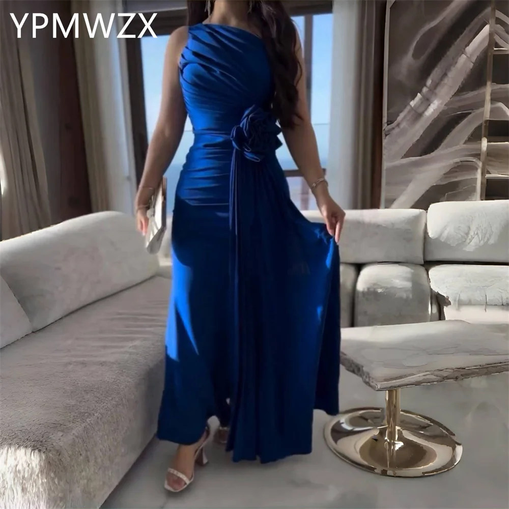 

Customized Evening Dress Women Party Occasion Formal YPMWZX One Shoulder Column Floor Length Skirts Bespoke Dresses Pro