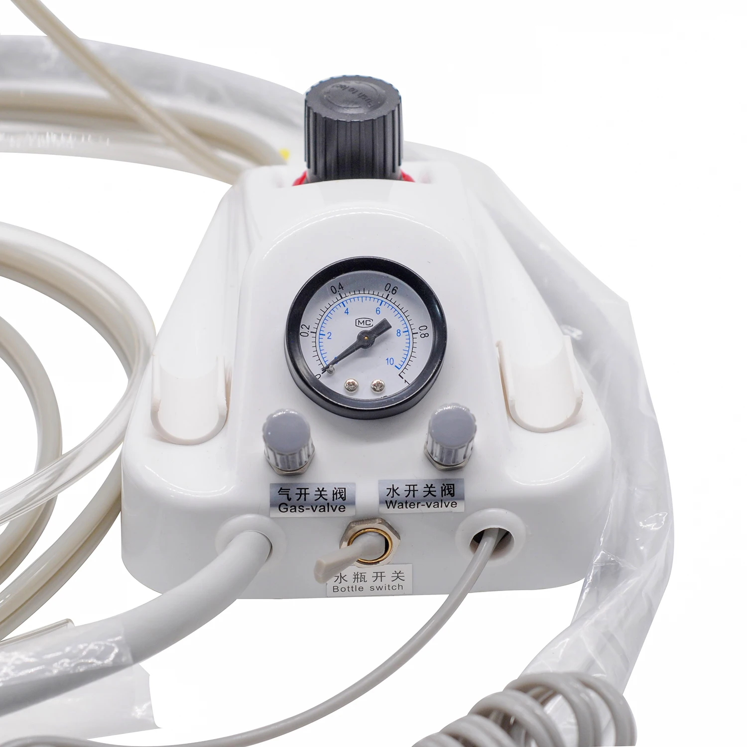 1 Kit Dental Turbine Unit Work with Air Compressor 3 Way Syringe 2/4 Holes Teeth Whitening Dentistry Equipment Plastic Shell