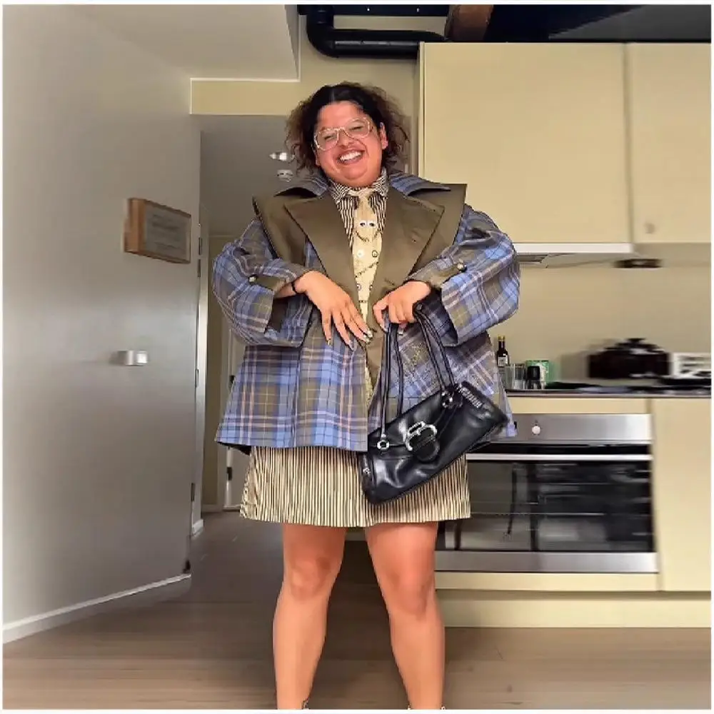 

Fall 2025 New Independent Station Elegance Double-Sided Wear ort Coat Jaet Turn-down Collar Casual Sli Women's Cotton...