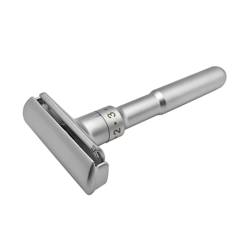 Adjustable Classic Manual Safety Razor With 5 Blades Double Edge Zinc Alloy Razor For Men's Shaving Barber Tool