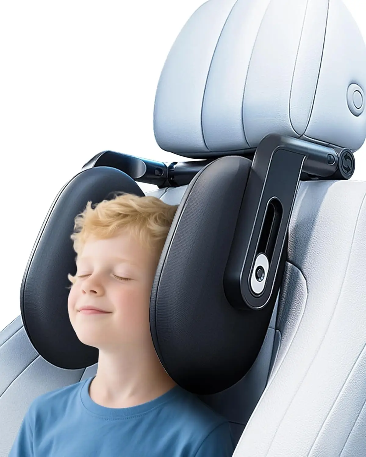 

Car Headrest Pillow, 2025 Upgrade 360° Rotating Travel Headrest, 3-Point Linkage Adjustable, Thickened Breathable Memory Foam He