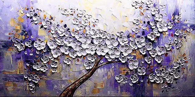 Chenistory-番号によるアクリルの絵,大人のための緑の花の油絵,ギフト