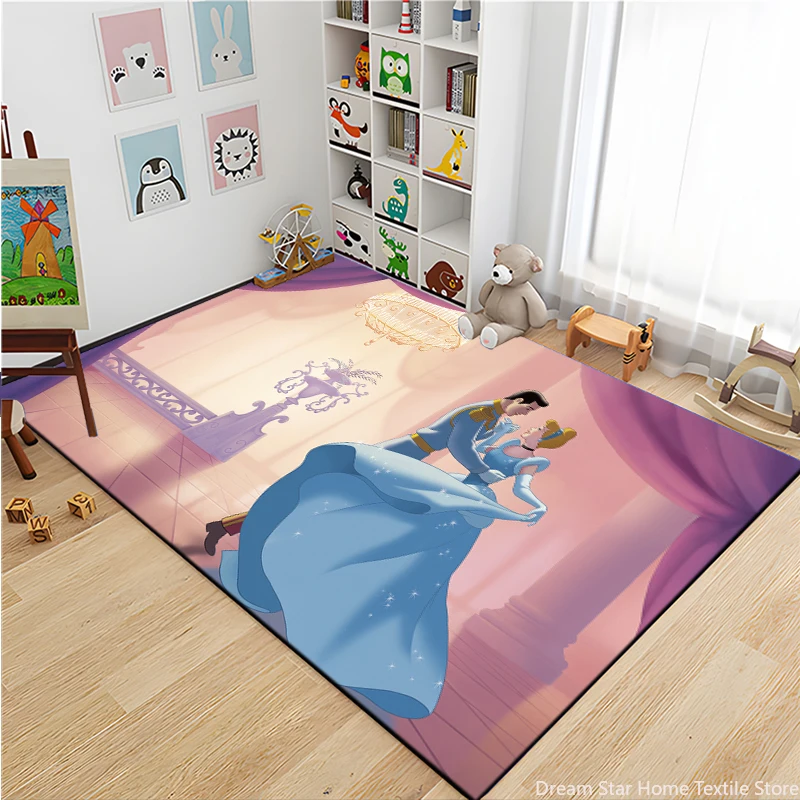 

MINISO Disney Princess Cinderella Large Area 3D Printed Non-slip Carpet for Living Room Children Bedroom Sofa Doormat Floor mat