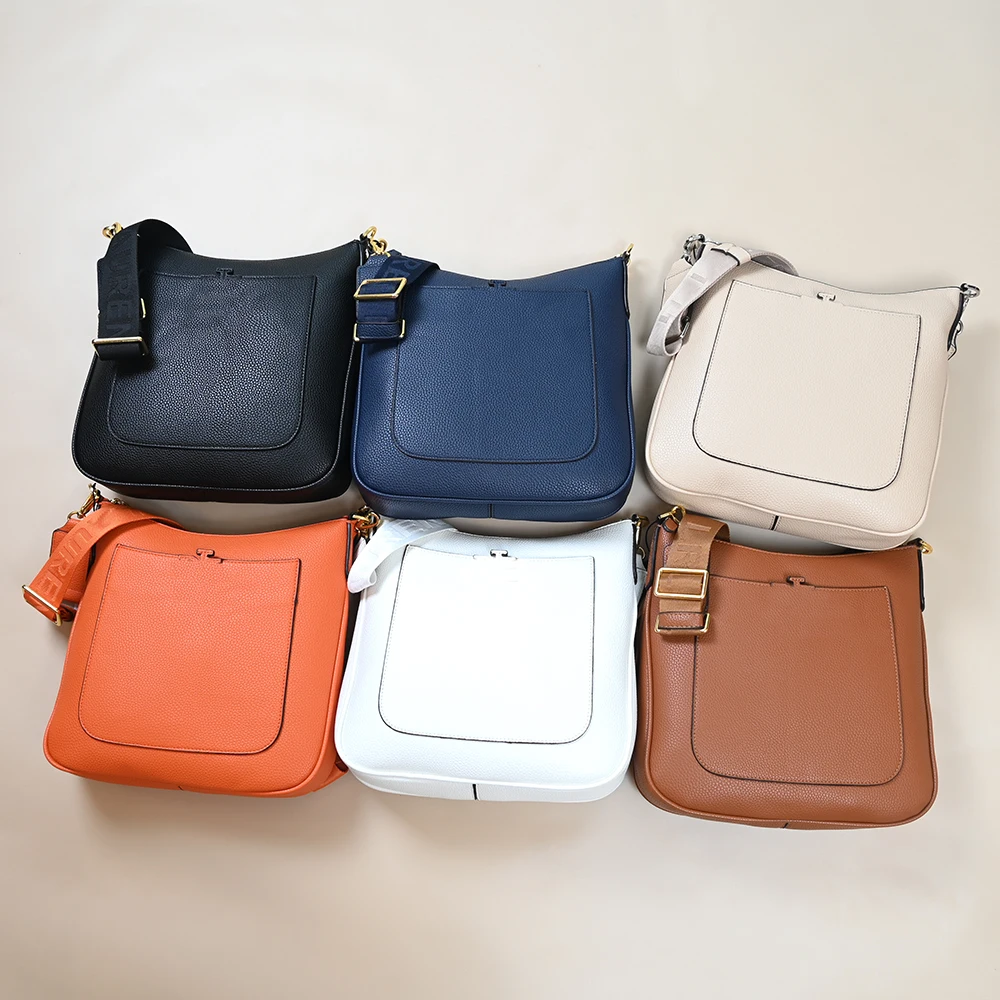 

Новая женская сумка из мягкой кожи с текстурой личи на молнии, сумка через плечо, большая сумка-тоут, однотонная повседневная сумка