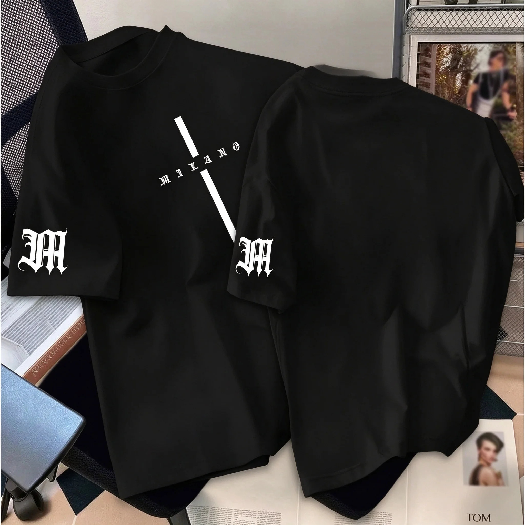NewGothic Cross Print T Shirt Men Women Cotton Short Sleeve Summer Dark Aesthetic Casual Unisex Y2K Streetwear Oversized Top Tee