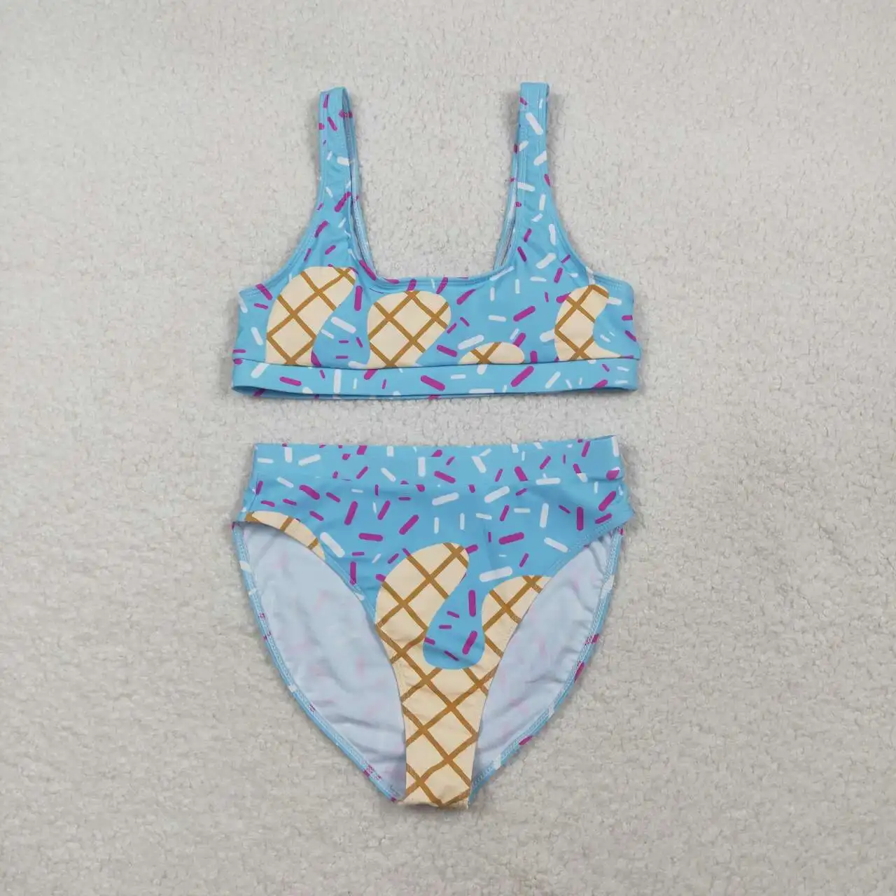 Adult Women Drip Sprinkles Sleeveless Tops Bra Shorts Swimsuit Swimwear Set Bathing Suit Summer Two Pieces Clothing Wholesale