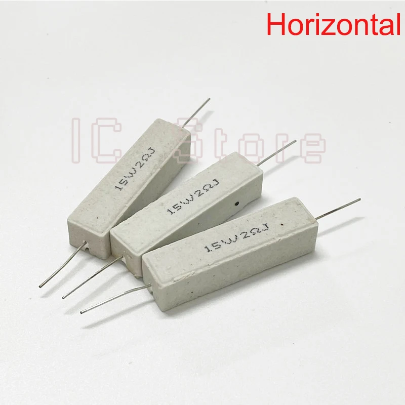 10PCS 15W Cement Ceramic Resistor Power Resistance 5% 1R~300R 2 3.3 3.9 4.7 5 10 15 20 27 30 39 47 50 51 68 100 180 220 300 330