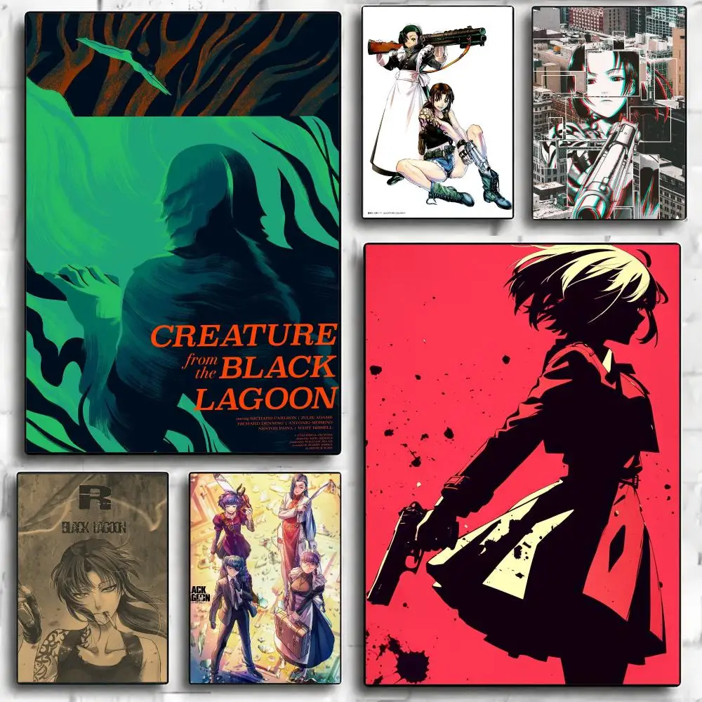 anime B-Black Lagoon-N Painting Calligraphy Nature Inspired Artwork for Living Room  Home Decoration