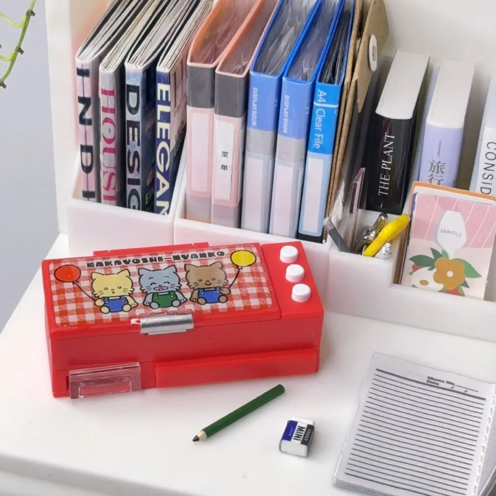 

Miniature Dollhouse Pencil Case Pretend Toys Lifelike Design Pencil Box Model Play House Simulated Scene Mini Stationery Box