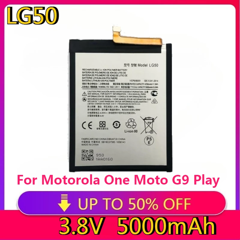 

High Quality Replaceable LG50 5000mAh Battery for Motorola One Moto G9 Play / One Fusion Plus OneFusion+ XT2067 Phone Battery