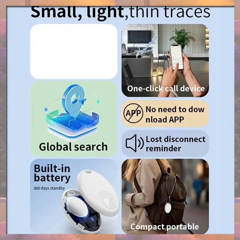 

Top Sale Bluetooth Pet Tracking Locator Smart Anti Loss Prevention Finder For Find My Airtag Anti-Lost Device Black