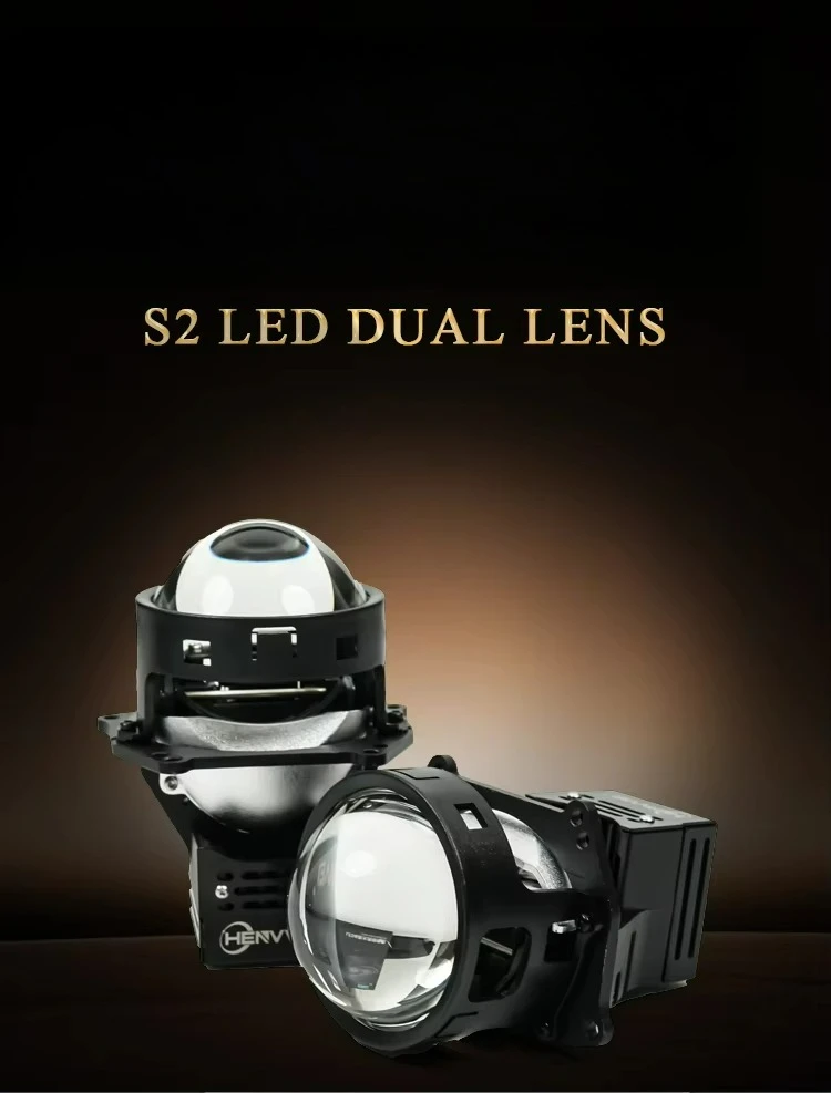 Double lamp cup high definition transparent LED car headlight projection lens
