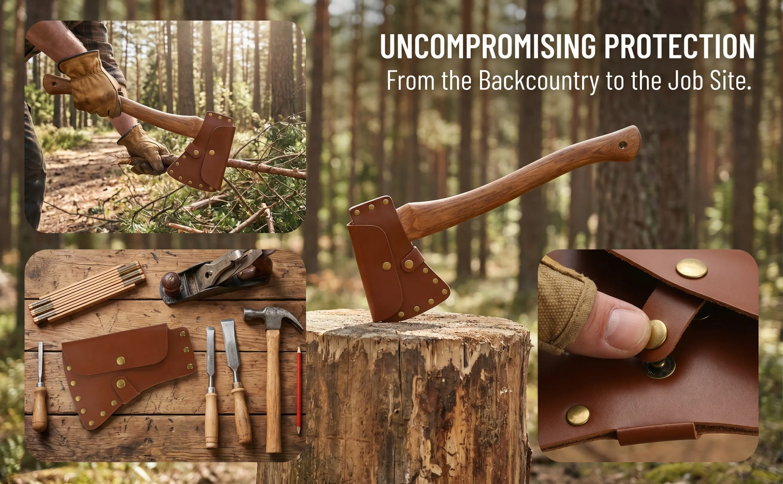 Universal Axe Sheath PU Protective Cover Portable Hatchet Sleeve Outdoor Protector Cover Protector