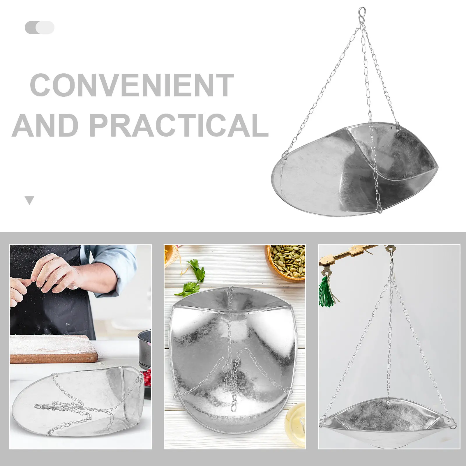 Scale Pan Scoop Chain Stainless Steel Industrial Hanging Scale Attachment for Crane Pallet Pocket Food and Mechanical Weighing