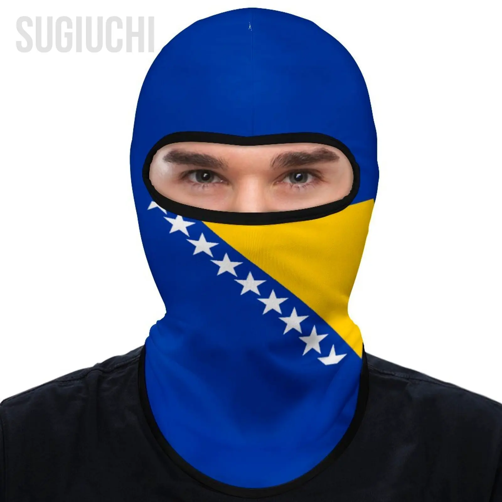 Bosnia And Herzegovina Flag Outdoor Sunscreen Motorcycle Face Mask Moto Biker Wind Stopper Windproof Bicycle Cycling Headgear