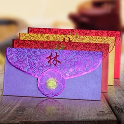 50pcs/Set Surname Red Envelope 2024 Dragon Year Thicken Hongbao Chinese New Year Red Pocket Lunar New Year Decorations