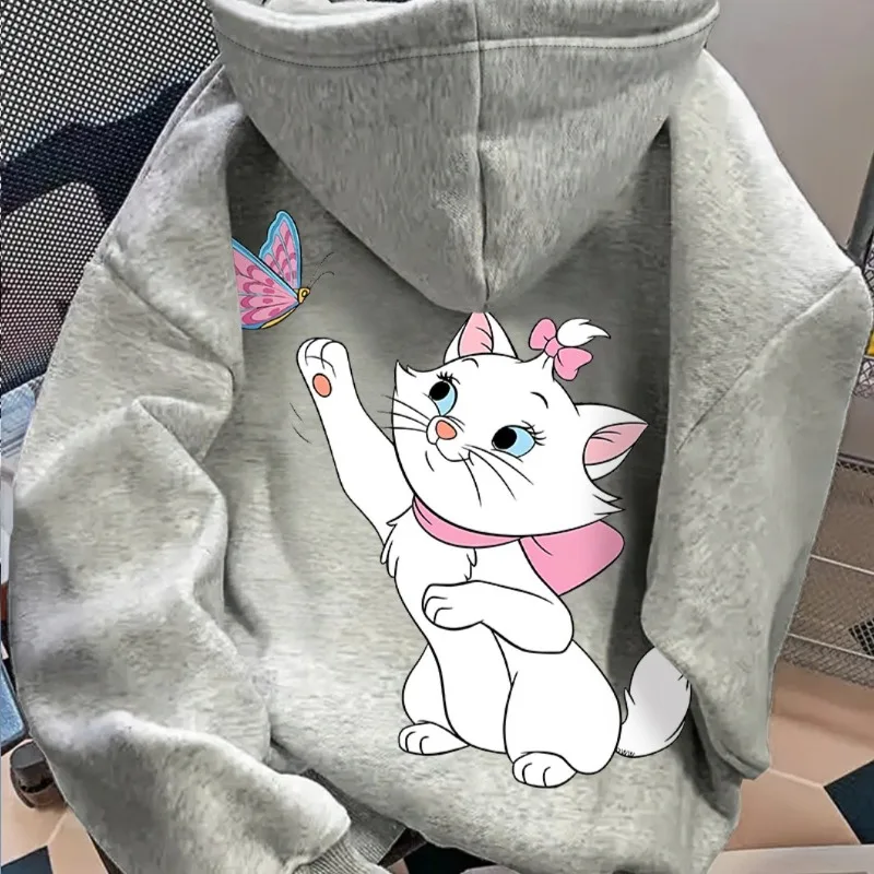 ديزني المرأة القط مغامرة ماري مقنعين المرأة هوديي الخريف والشتاء جديد الرجال والنساء موضة غير رسمية الشارع الشهير