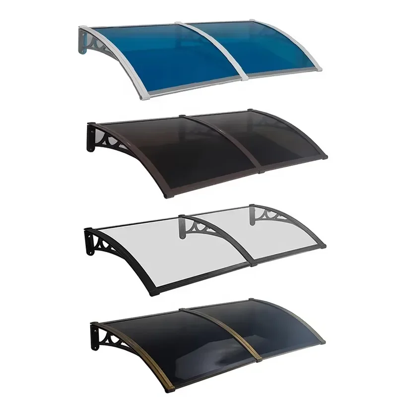 Aluminum Polycarbonate Door Awning Window Canopy Roof Shelter Outdoor Home DIY Ceiling Protection Rain Sun Shade Cover DIY