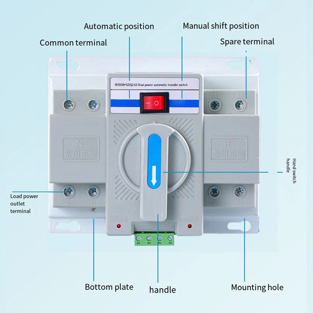Electric Dual Power Automatic Transfer Switch Electrical Circuit Breakers Electronics Switching Conversion Type