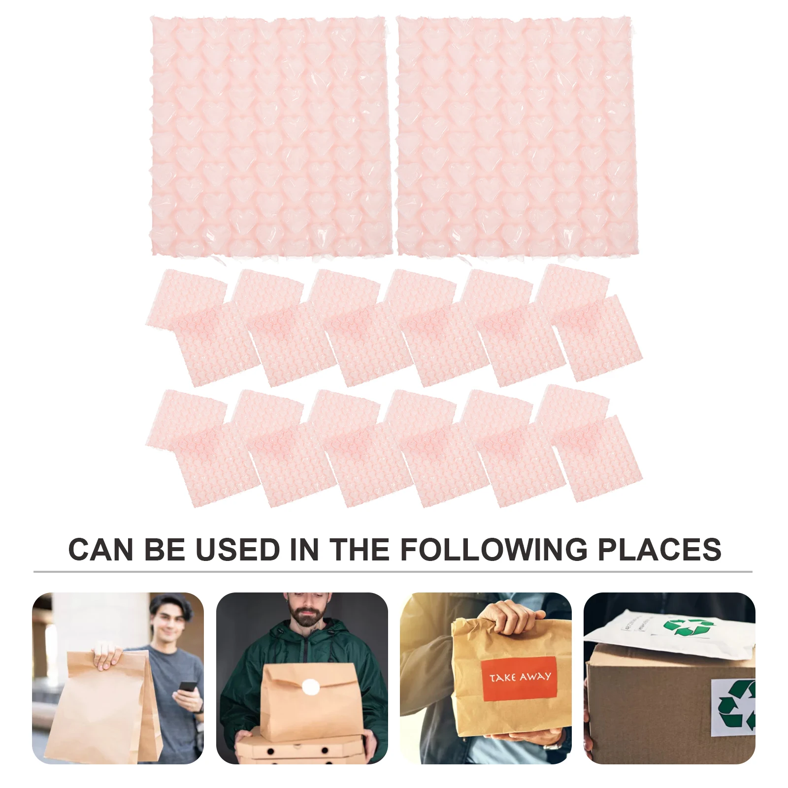 60pcs Shaped Double Pouches For Packaging Layer Pink Packaging Supplies Shipping Transport Protective