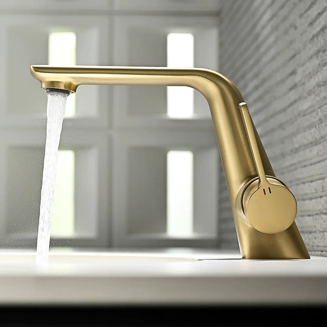 Rose Gold Basin Faucet Brushed Gold Bathroom Faucet Total Brass Cold & Hot Grey Lavotory Faucet Sink Tap Deck Mounted Sink Tap