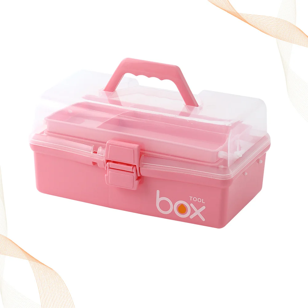 صندوق دواء الطوارئ المحمول Pink S، منظم تخزين متين وخفيف الوزن للمنزل والمكتب والسفر والتخييم #1