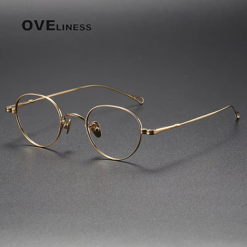 2025 pure Titanium Glasses Frame Men Round  Retro Eyeglasses Frame Women Korea Luxury Brand Eyewear