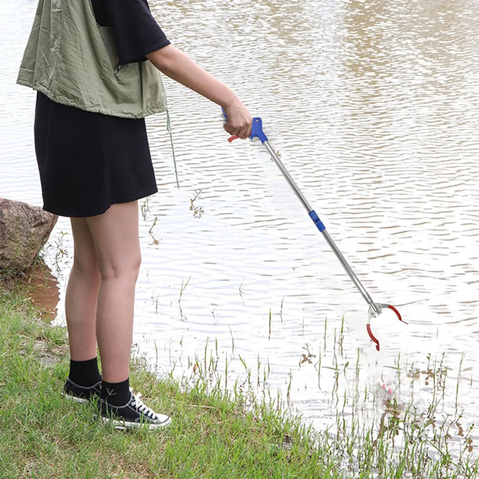 أداة المنتزع من سبائك الألومنيوم خفيفة الوزن وقابلة للطي لمستلزمات الحدائق أداة المنتزع لتنظيف قواطع المنزل لكبار السن #2