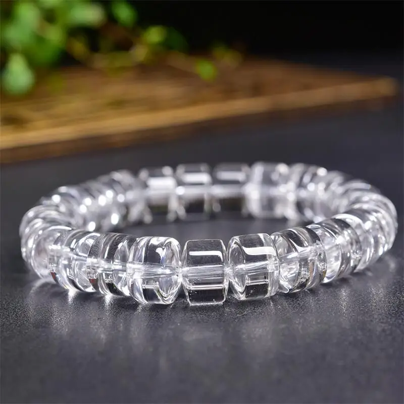 

12 мм натуральный прозрачный кварцевый браслет из бисера, ювелирные изделия с кристаллами, исцеляющий эластичный браслет, детский подарок на день рождения, 1 шт.