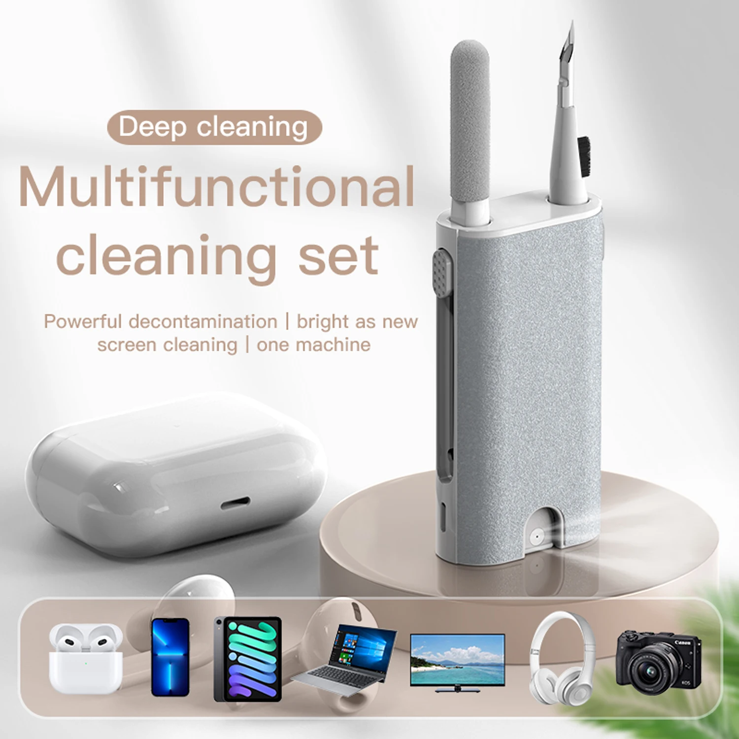 8-in-1-Reinigungsset, Computer-Tastatur-Reinigungsbürste, Kopfhörer-Reinigungsstift für Headset, IPad, Telefon, Reinigungswerkzeuge, Tastenkappen-Abzieher