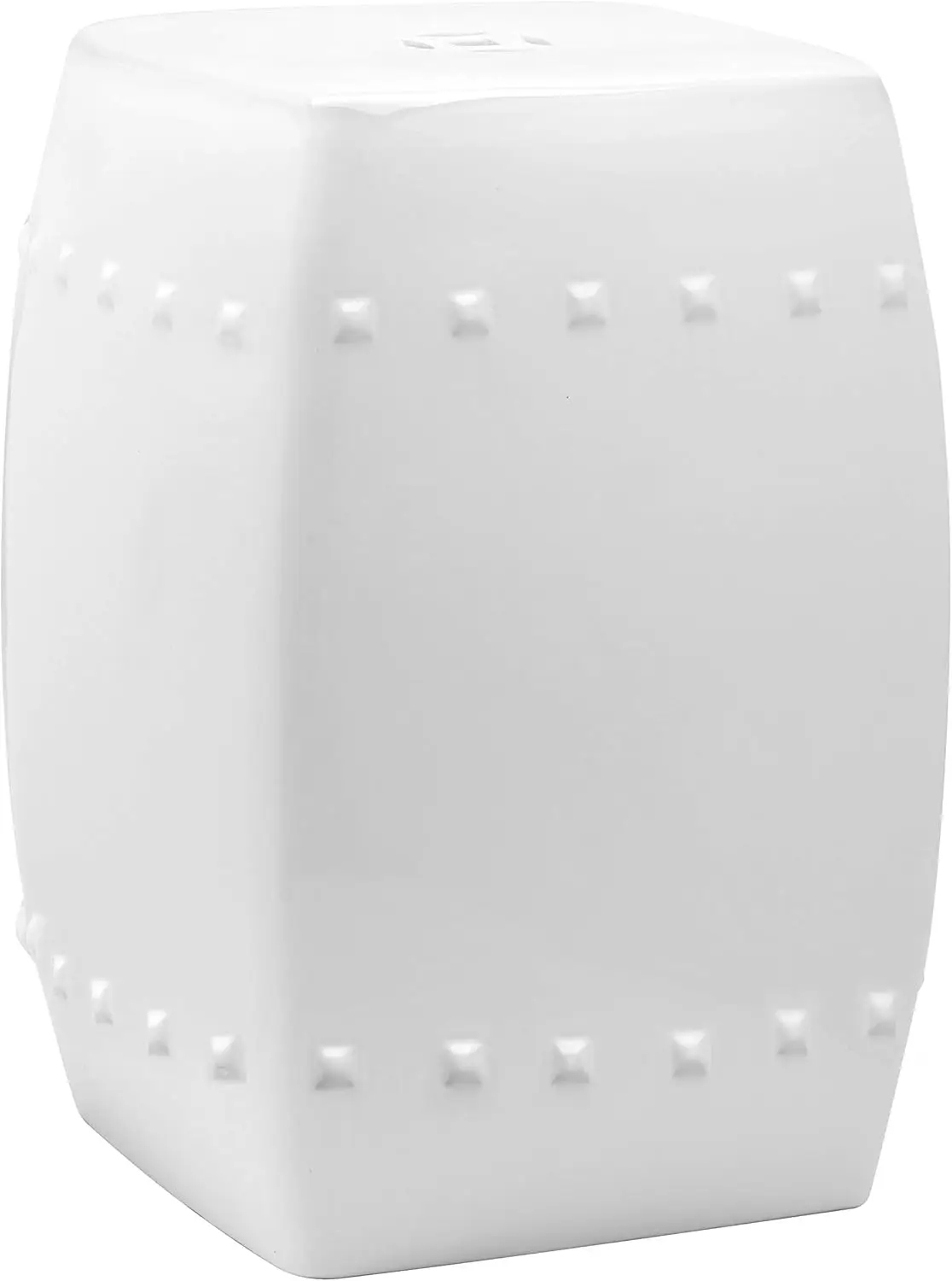 

Elegant White Glazed Ceramic Garden Stool for Home and Outdoor Decor