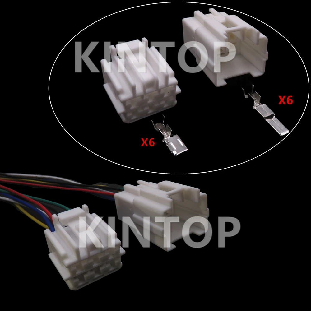 

1 Set 6 Pins Auto Starter Plastic Housing Connector Car Electrical Wire Socket with Wires MG653992 6098-2211 6098-1716