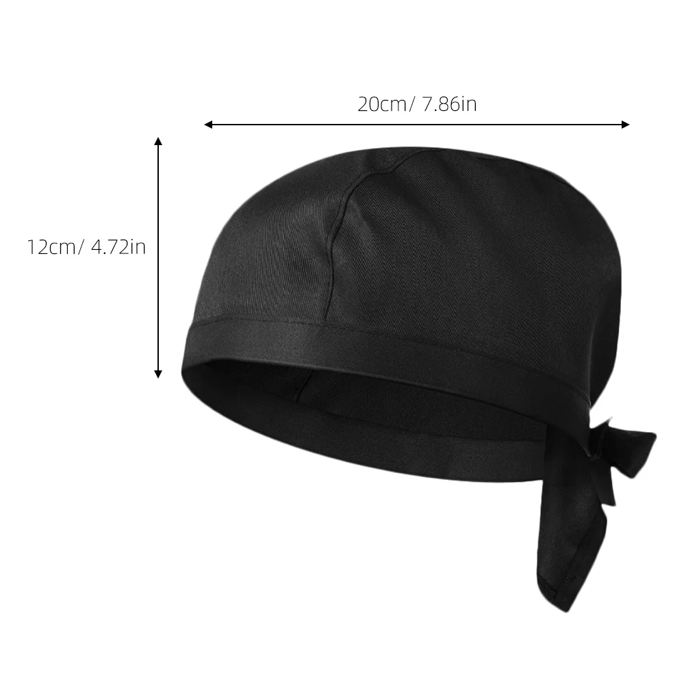 Chapeau de Chef 2 pièces casquette de crâne de restauration pour uniforme de cuisine de Restaurant hommes femmes boulanger serveur casquette de Service alimentaire avec ruban Style Turban