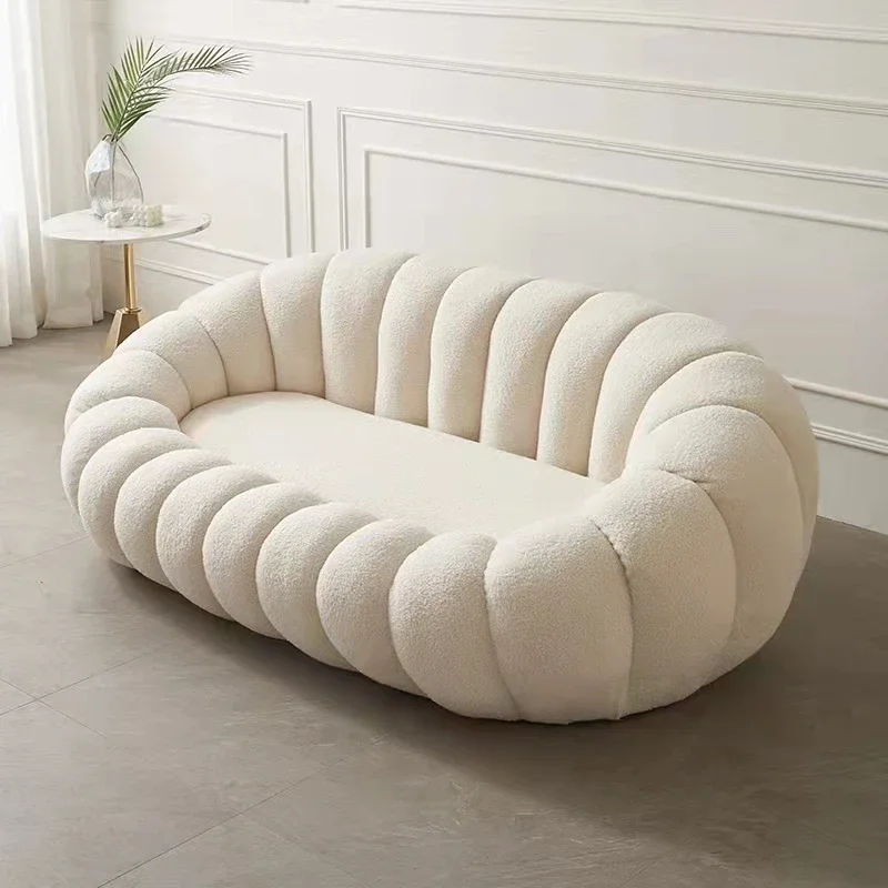 Small sofa double light luxury beauty salon network celebrity cloth living room Japanese-style sofa cashmere