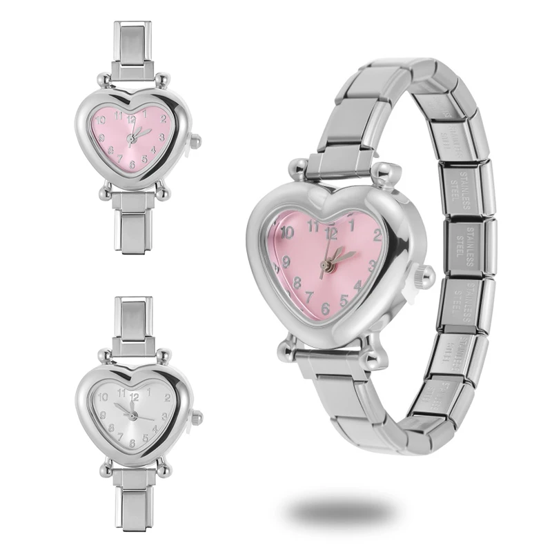 Mode Uhr Stecker Edelstahl Fit 9MM Italienischen Charme Links frauen Quadratische Uhr Header Linker Armband DIY Schmuck geschenk – Detail 4