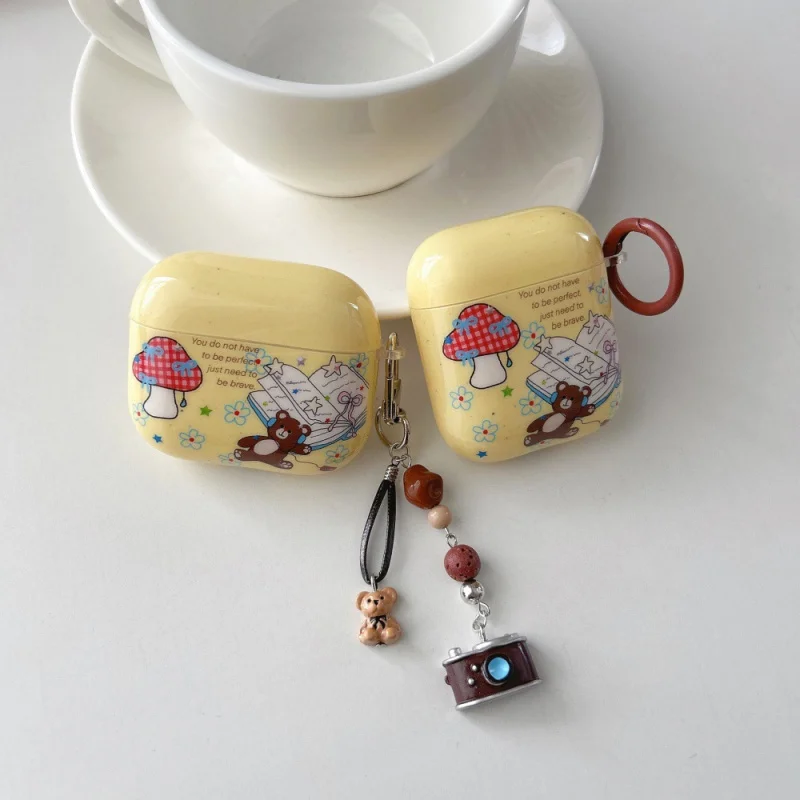 

Mushroom Bear Personalized Headphone Cover Suitable for Appleairpods3/4Cartoon PendantPRO2/PRO3Anti-Fall