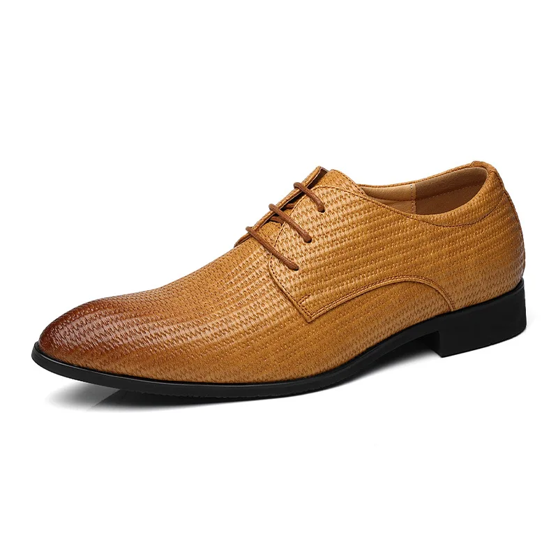2023 New Men's Comfortable Fashion Genuine Leather Shoes Men Daily Business Casual Shoes Formal Lace-up Men Dress Shoes Footwear