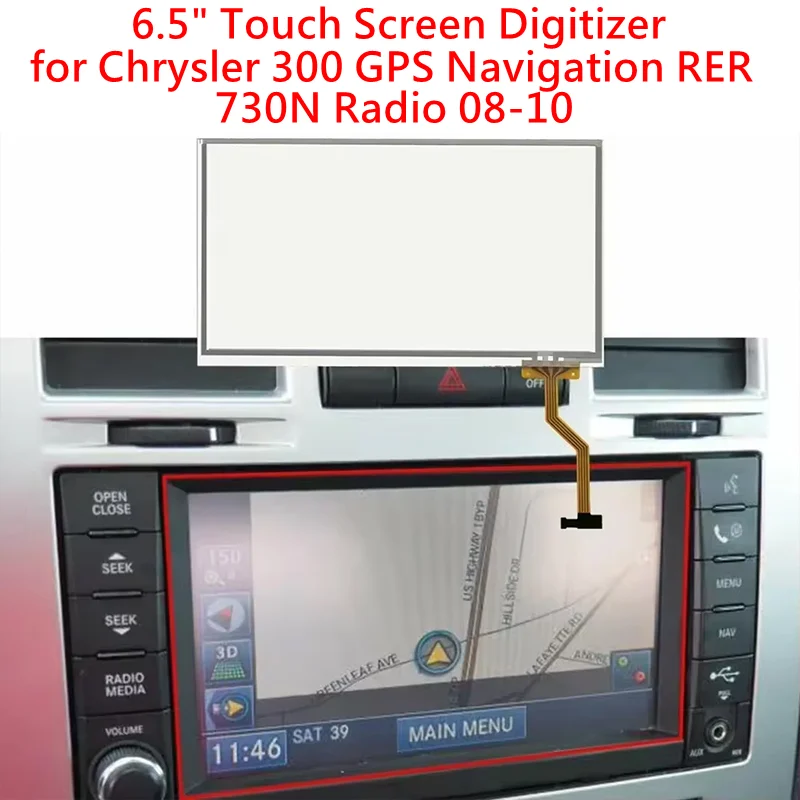 New Touch Screen Glass Digitizer For MY GIG Uconnect 6.5 REN RER RHR 07-10 Radio For Chrysler For Dodge For Jeep LQ065T5GG64