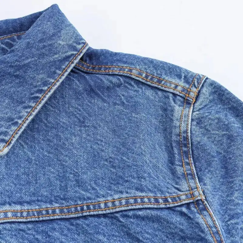 FANAN 2025 Autunno delle nuove donne Denim Trench Risvolto Manica lunga monopetto Casual Chic Midi Lunghezza Temperamento Giacca a vento