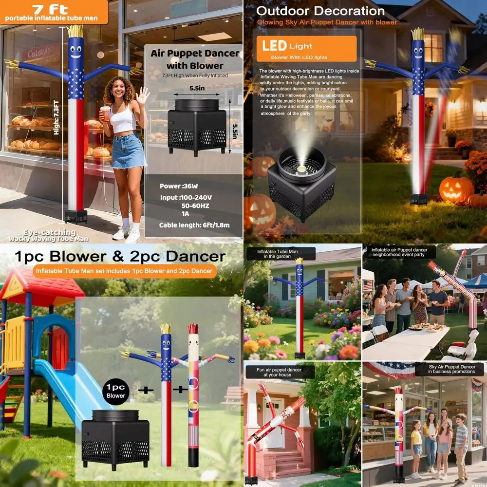 

7-футовый надувной человек-труба с воздуходувкой и танцорами, махающие небо куклы, вечеринка на открытом воздухе и рекламный декор