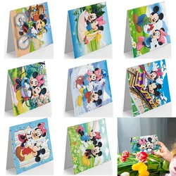 Disney kreskówka myszka miki Minnie kartka z życzeniami Diy diament malowanie karty 5d diament malarstwo mozaika ręcznie sztuki dziękuję kartka z życzeniami