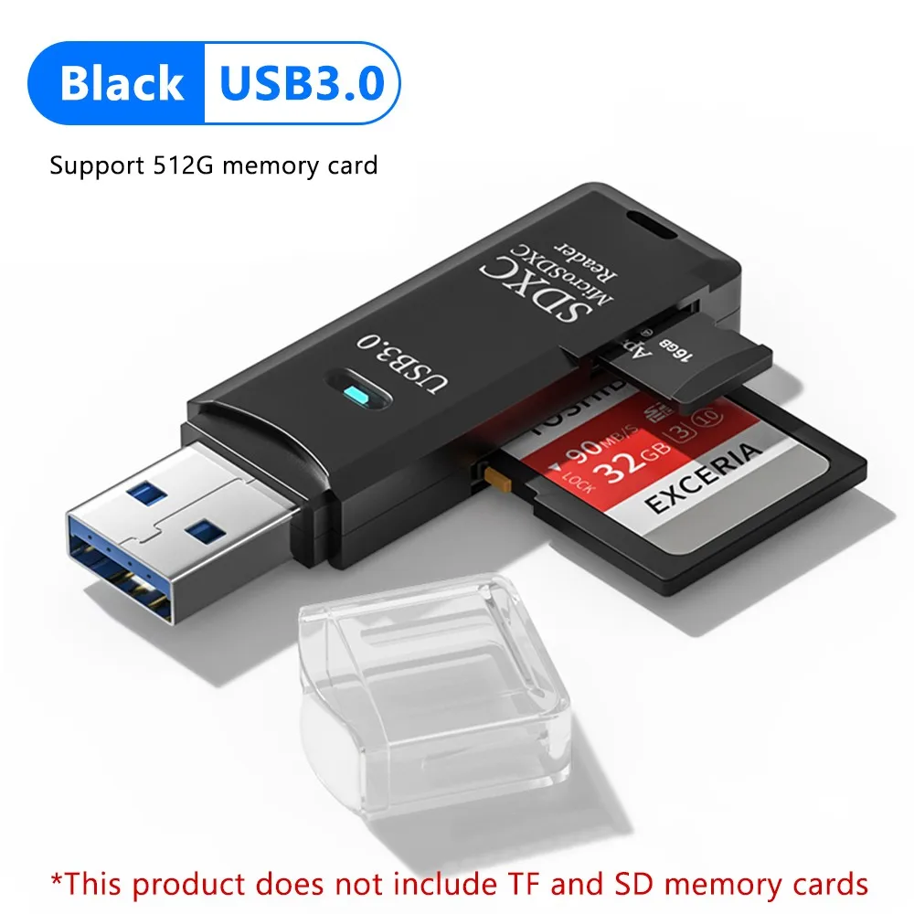 2-in-1 USB3.0/2.0 Kaartlezer USB3.0 Naar SD TF Geheugenkaartlezer USB Flash Drive Kaartlezer Adapter Voor PC Laptops Accessoires
