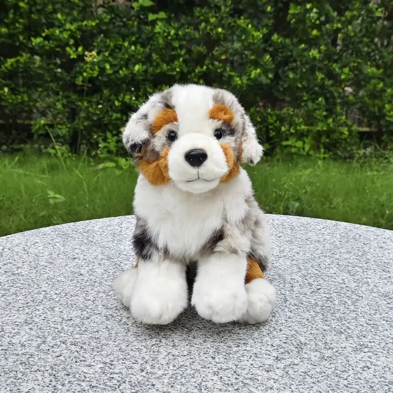 Realistic Australian Shepherd Dog Plush Toy Cute Shepherd Dog Doll Simulation Stuffed Doll Kawaii Toy Gifts