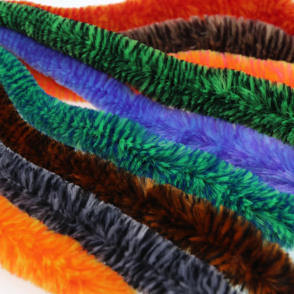 9PCS/10PCS Bicolor Magnum Dragon Tail Wiggle Tails Pike Saltwater Streamer Steel Head Fly Tying Material Double Color Size L